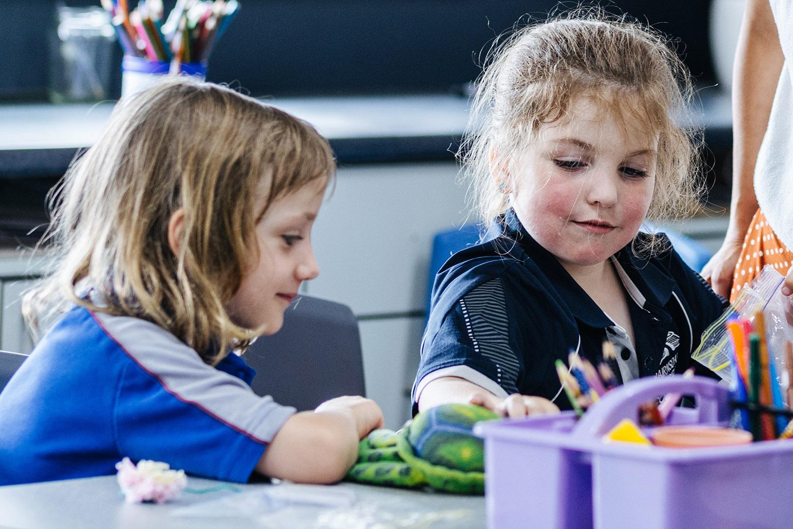 Prep students enjoying a welcoming and nurturing classroom environment at Bairnsdale Christian College
